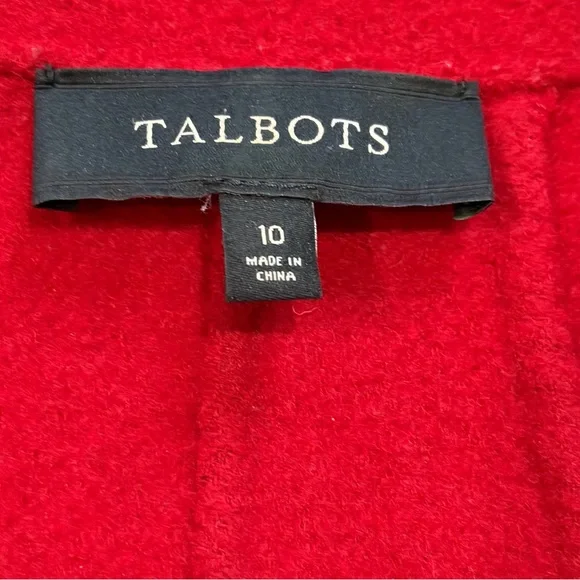 Talbots Red Wool Blend Lightweight Coat Jacket‎ Double Breasted Size 10 - Picture 3 of 14